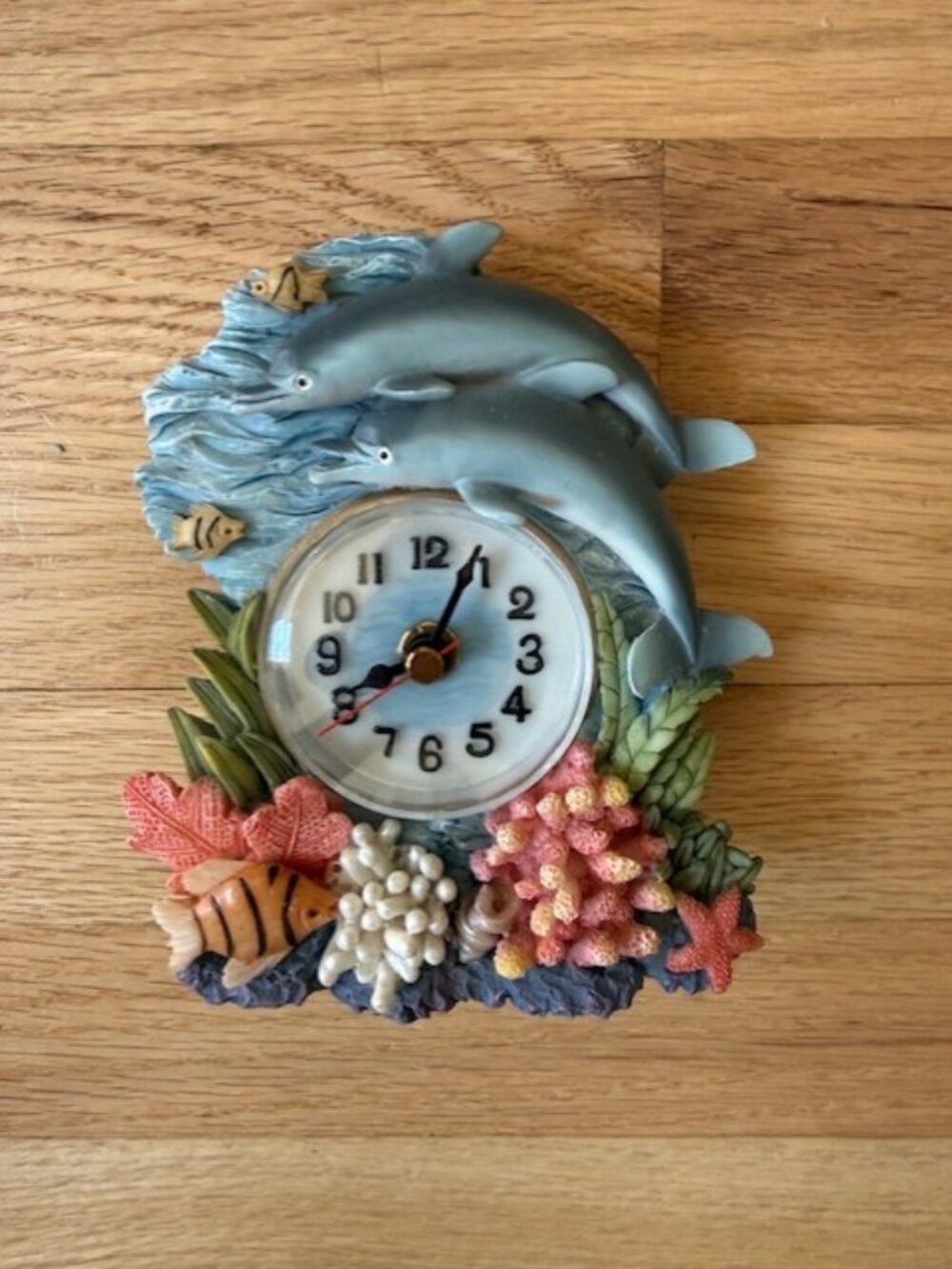 Quartz Hand Painted Dolphin Clock by A Richesco Company